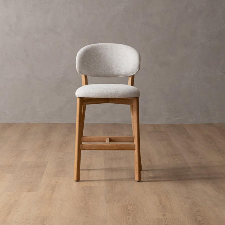 Coraline Fabric Counter Bar Chair - Ivory - 2