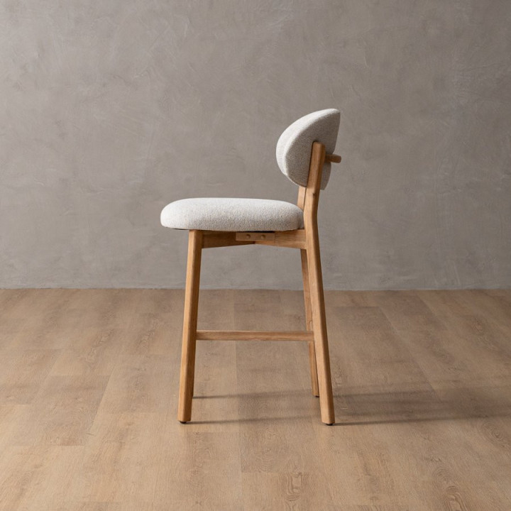 Coraline Fabric Counter Bar Chair - Ivory - 3