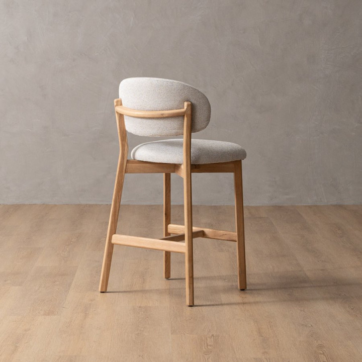 Coraline Fabric Counter Bar Chair - Ivory - 4