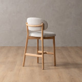 Coraline Fabric Counter Bar Chair - Ivory - 4