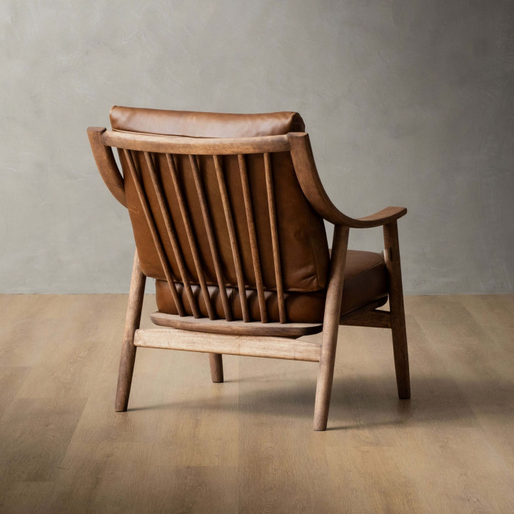Mariclaire Leather Armchair - Tan - 2