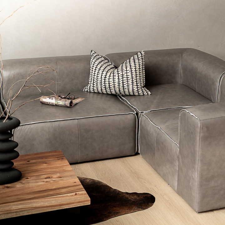Havenwood Leather Corner Couch - Shadow Ash - 3