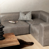 Havenwood Leather Corner Couch - Shadow Ash - 3