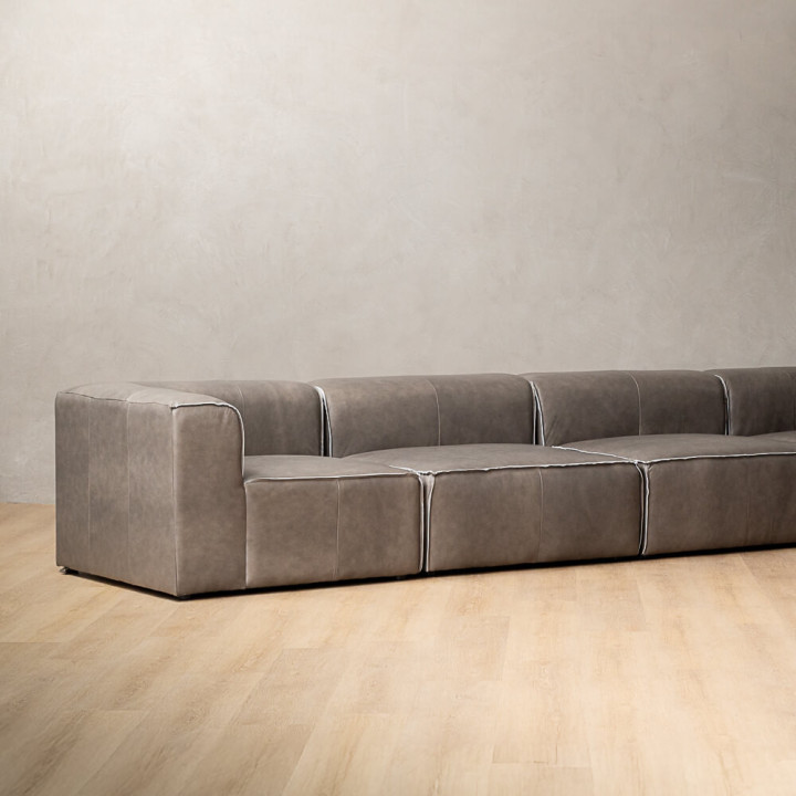 Havenwood Leather Corner Couch - Shadow Ash - 5