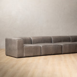 Havenwood Leather Corner Couch - Shadow Ash - 5
