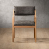 Jozi Leather Carver Chair - Oak - Charcoal - 2