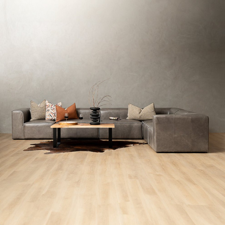 Havenwood Leather Grand Corner Couch - Shadow Ash - 2