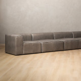 Havenwood Leather Grand Corner Couch - Shadow Ash - 5