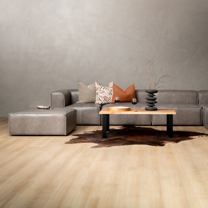 Havenwood Leather Grand Corner Couch With Ottoman - Shadow Ash - 3