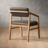 Jozi Leather Carver Chair - Oak - Charcoal - 4