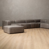 Havenwood Leather Grand Corner Couch With Ottoman - Shadow Ash - 6