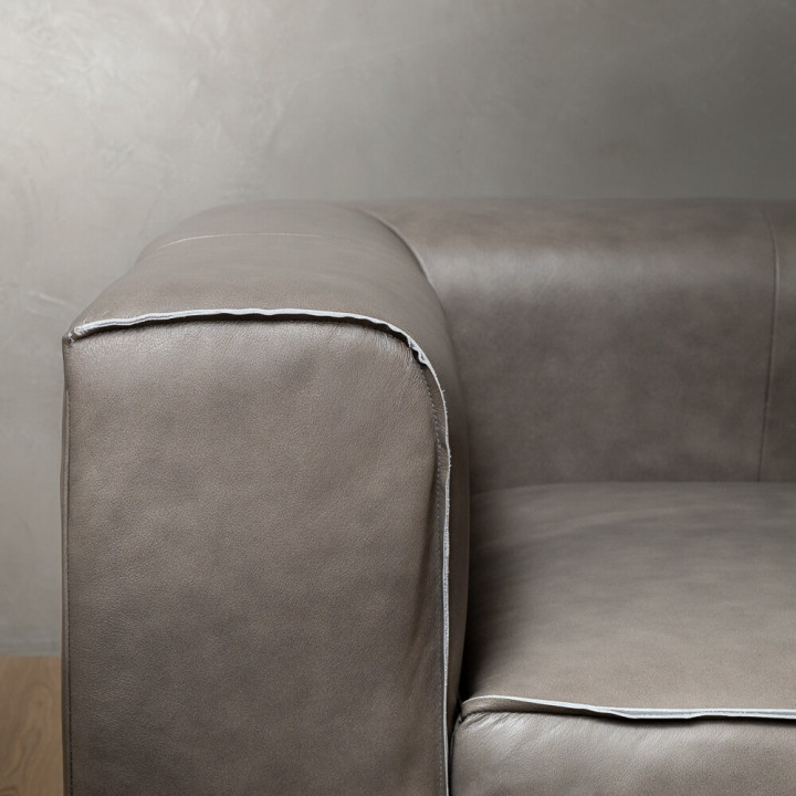 Havenwood Leather Grand Corner Couch With Ottoman - Shadow Ash - 7