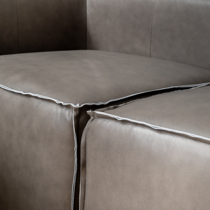 Havenwood Leather Grand Corner Couch With Ottoman - Shadow Ash - 8
