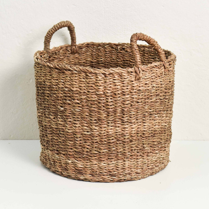 Round Cylinder Basket With Handles - Large - 2