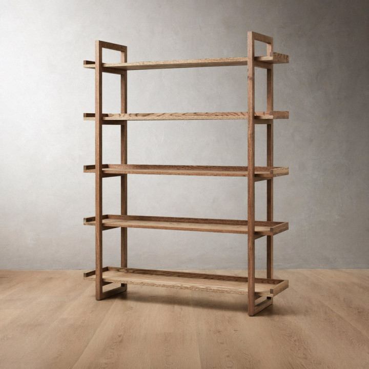 Ballito Bookshelf - Medium - Oak - Oak Castle Brown - 1