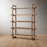 Ballito Bookshelf - Medium - Oak - Oak Castle Brown - 1