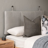 Carolina Double Leather Headboard - Grey - 3
