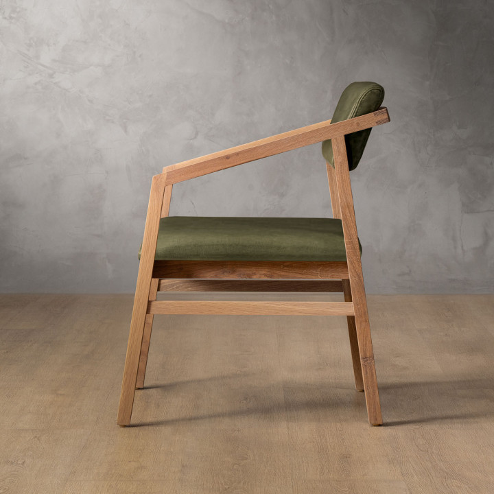 Jozi Leather Carver Chair - Oak - Olive - 3