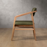Jozi Leather Carver Chair - Oak - Olive - 3