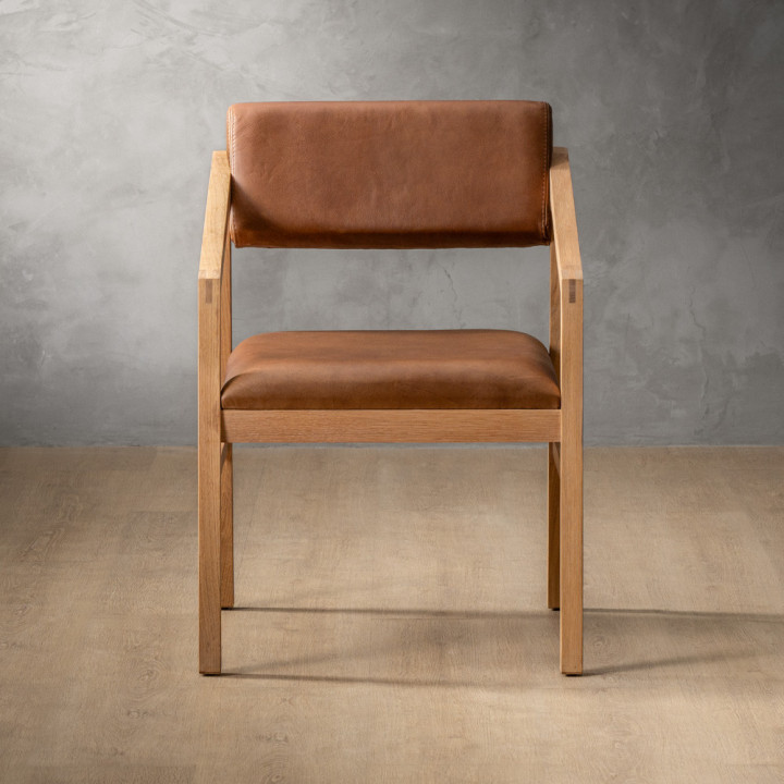 Jozi Leather Carver Chair - Oak - Butterscotch - 3