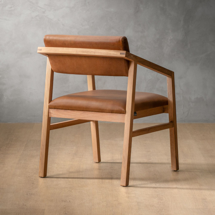 Jozi Leather Carver Chair - Oak - Butterscotch - 5