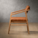 Jozi Leather Carver Chair - Oak - Ginger - 2