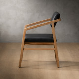 Jozi Leather Carver Chair - Oak - Black - 2
