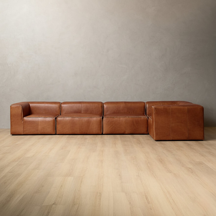 Havenwood Leather Corner Couch - Duskwood - 1