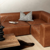 Havenwood Leather Corner Couch - Duskwood - 3