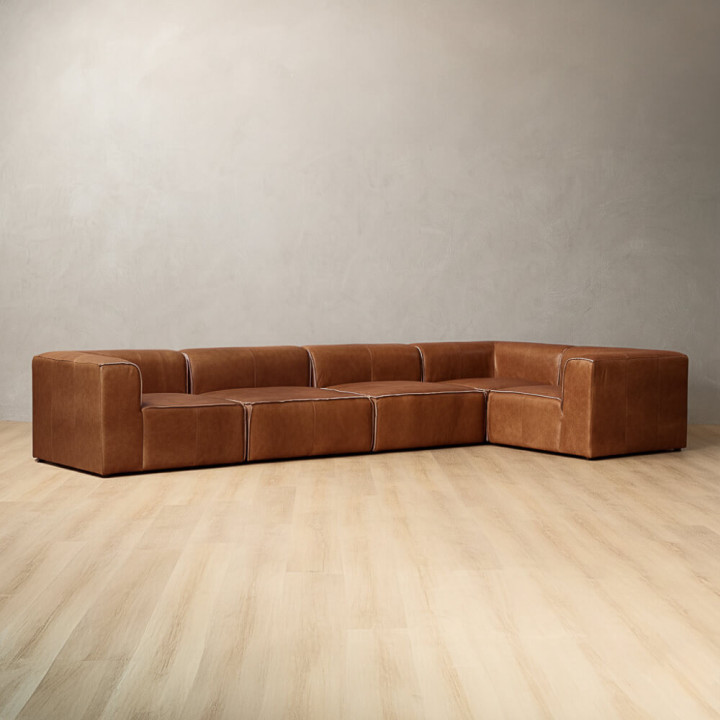 Havenwood Leather Corner Couch - Duskwood - 4