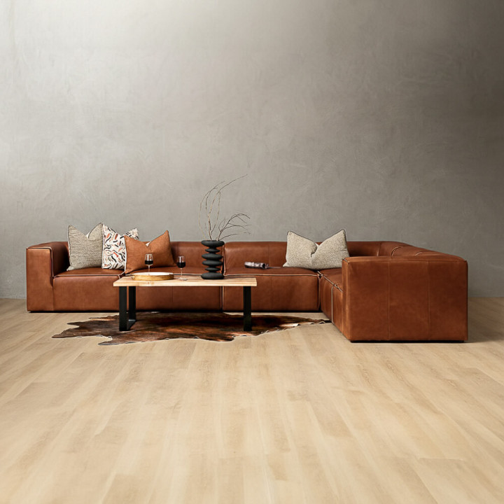 Havenwood Leather Grand Corner Couch - Duskwood - 2
