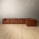 Havenwood Leather Grand Corner Couch - Duskwood - 4