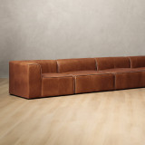 Havenwood Leather Grand Corner Couch - Duskwood - 5
