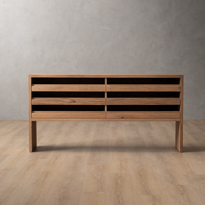 Large Linear Wine Rack - Oak - 1