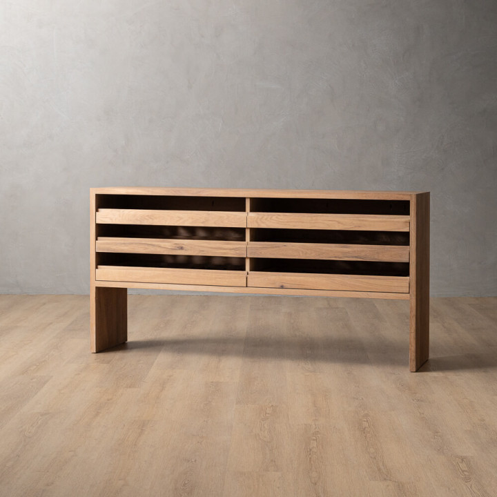 Large Linear Wine Rack - Oak - 4