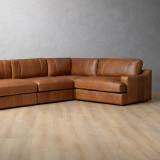 Windermere Modular Leather Corner Couch - Cinnamon - 5