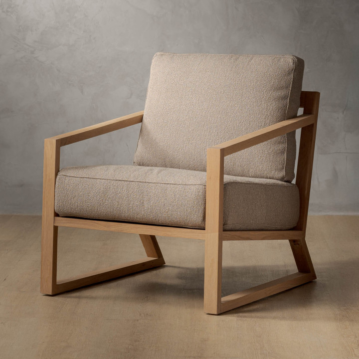Clarens Fabric Armchair - Oak - Monarch Pelican - 1