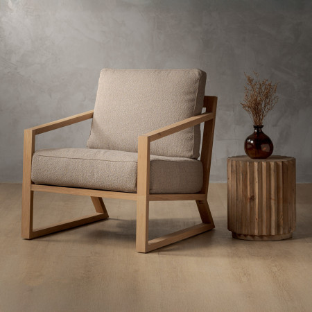 Clarens Fabric Armchair - Oak - Monarch Pelican
