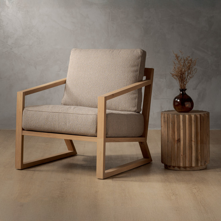 Clarens Fabric Armchair - Oak - Monarch Pelican - 2