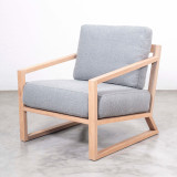 Clarens Fabric Armchair - Oak - Bouclé Dove Grey - 1
