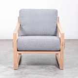 Clarens Fabric Armchair - Oak - Bouclé Dove Grey - 2