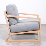 Clarens Fabric Armchair - Oak - Bouclé Dove Grey - 4