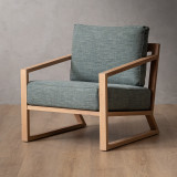 Clarens Fabric Armchair - Oak - Seafoam - 1