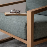 Clarens Fabric Armchair - Oak - Seafoam - 4