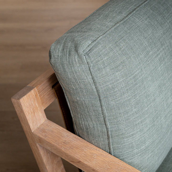 Clarens Fabric Armchair - Oak - Seafoam - 8