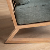 Clarens Fabric Armchair - Oak - Seafoam - 9