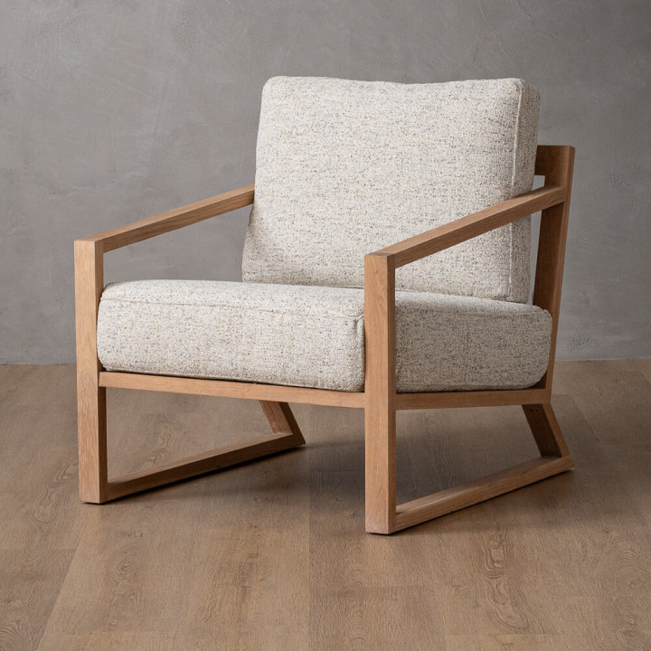 Clarens Fabric Armchair - Oak - Sandstone - 1