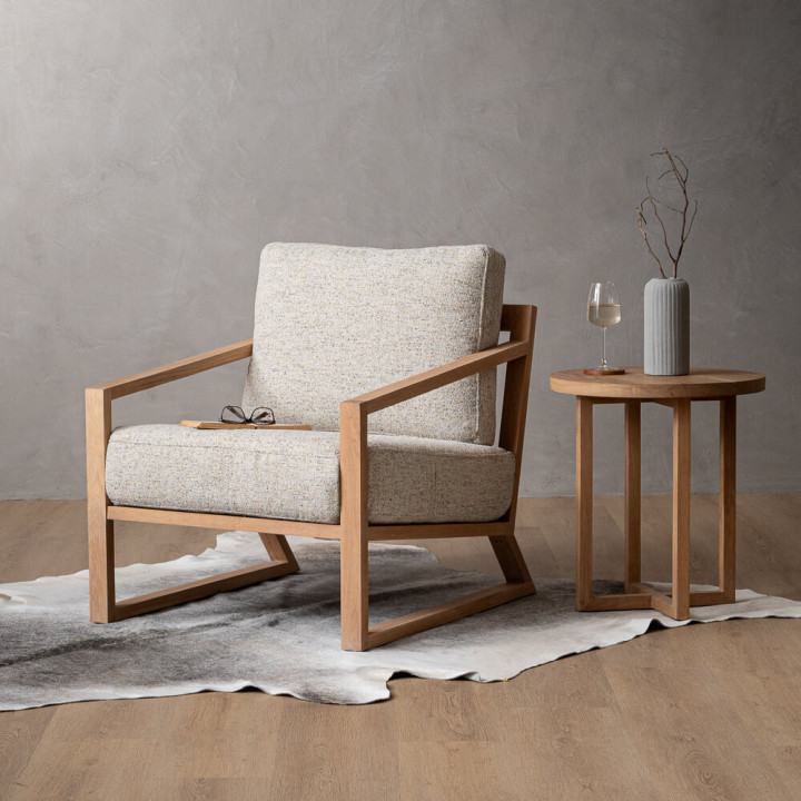 Clarens Fabric Armchair - Oak - Sandstone - 2
