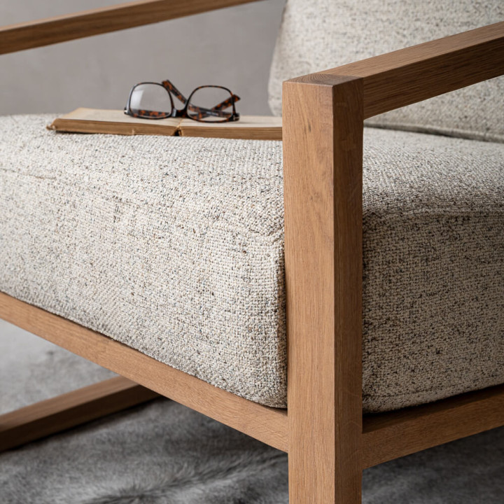 Clarens Fabric Armchair - Oak - Sandstone - 3