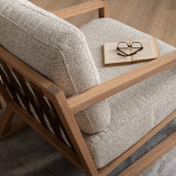 Clarens Fabric Armchair - Oak - Sandstone - 4